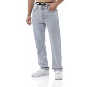 by Diga - Jeans - Taglio dritto Denim Pantaloni in stile 5 tasche - Classico Straight Fit Jeans in cotone per il tempo libero e la vita quotidiana, Azzurro, 30W x 32L