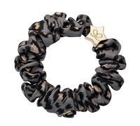 By Eloise London Gold Star Silk Scrunchie colore Grey Leopard
