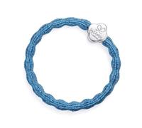 By Eloise London Metallic Silver Quatrefoil elastico per capelli colore blu