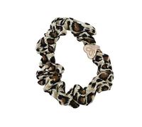 By Eloise London Gold Heart Silk Scrunchie colore Leopard