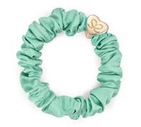 By Eloise London Silk Scrunchie Gold Heart Mint elastico per capelli