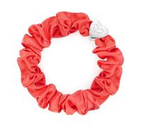 By Eloise London Silk Scrunchie Silver Heart elastico per capelli colore corallo