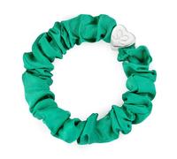 By Eloise London Silver Heart Silk Scrunchie colore Jungle Green
