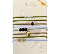 By Lilla Jasmine Stack - Set di 8 elastici per capelli e braccialetti - Braccialetti - Accessori per capelli da donna 2022 - Elastici per capelli e braccialetti da donna - Oro