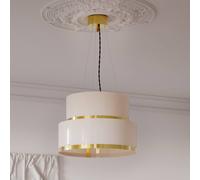 By Rydéns By Rydens Lampada a sospensione Marcel, ottone/bianco, Ø 50 cm By Rydéns