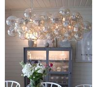 By Rydéns Lampada a sospensione 'Gross Bar' dimmerabile (Design) colore Beige, in Vetro ad es. Soggiorno & Sala da pranzo (8 luci, G9) lampada a sospensione in vetro, lampada a sospensione