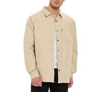 by Spruce - Overshirt a maniche lunghe con bottoni a pressione e tasca sul petto, casual, per il tempo libero e le mezze stagioni, beige., M