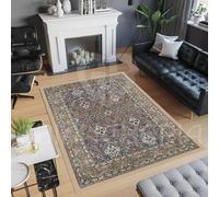 By Suardi Tappeto Orientale YAZD PERSIANO Antiscivolo Stampa Digitale Linea Emozioni D'Oriente Ideale per Soggiorno Camera (110x154cm)