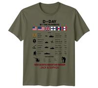 By The Numbers Maglietta Personalizzata D-Day 1944 Seconda Guerra Mondiale...
