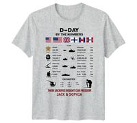 By The Numbers Maglietta Personalizzata D-Day 1944 Seconda Guerra Mondiale...