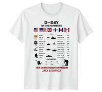 By The Numbers Maglietta Personalizzata D-Day 1944 Seconda Guerra Mondiale...
