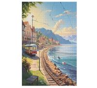 by The Sea Houses Puzzle Games for Adults E Bambini - for Creativity And Mindfulness - Challenging Jigsaw Puzzles 1000 Pezzi for Family 78×53cm