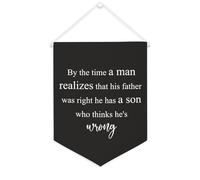 By The Time A Man Realizes That Banner in tela 30,5 x 40,6 cm motivazionale da appendere alla parete bandiera decorativa su tela gagliardetto decorazione da parete per camera da letto cameretta