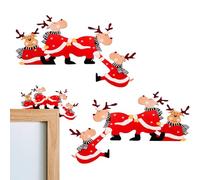 By Topper, 2 pezzi in legno Natale con decorazione d'angolo, pinguino Babbo Natale ogni ornamento per la casa festa bagno all'aperto ingresso matrimonio scuola vacanze