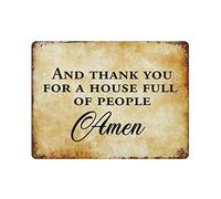 by Unbranded and Thank You for a House Full of People,Amen Targa in metallo con detto retrò Man Cave Targa in alluminio per interni ed esterni, decorazione per la casa, poster da appendere 30,5 x 40,6