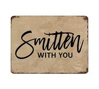by Unbranded Divertente cartello decorativo in metallo con scritta "Smitten with You" in stile vintage, per casa, cucina, garage, 30,5 x 40,6 cm