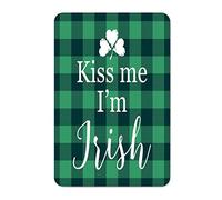 by Unbranded Green Clover San Patrizio Kiss Me I'm Irish Metal Signs Funny Vintage alluminio metallo latta segno per bar esterno interno parete arte decorazione casa Irlanda primavera placca poster