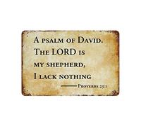 by Unbranded Targa in metallo con scritta in lingua inglese "A Psalm of David,The Lord is My Shepherd,I Lack Nothing", con scritta in lingua inglese "A Psalm of David,The Lord is My Shepherd,I Lack