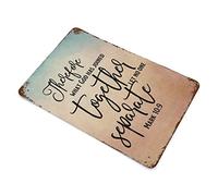 by Unbranded Targa in metallo con scritta in lingua inglese "Therefore What God Has Joined Together, Let No One Separate", divertente targa in alluminio vintage, per soggiorno, decorazione per la casa