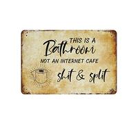 by Unbranded Targa in metallo con scritta in lingua inglese "This is a Bathroom not an Internet Cafe & Split Metal Sign with Say Retro Man Cave alluminio Tin Metal Signs for Bathroom Wall Art Home