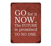 by Unbranded Targa in metallo retrò con scritta "Go for It Now. The Future is Promised to No One.Vintage Wall Decor Farmhouse Home Decor 30,5 x 40,6 cm