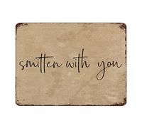 by Unbranded Targa in metallo retrò con scritta "Smitten with You", divertente decorazione artistica da parete per bar, casa, cucina, 30,5 x 40,6 cm