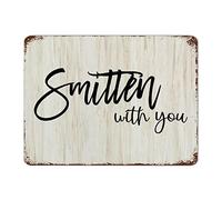 by Unbranded Targa in metallo retrò divertente vintage in metallo stile retrò decorazione da parete con citazione Smitten with You, 30,5 x 40,6 cm