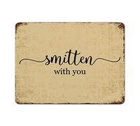 by Unbranded Targa in metallo retrò in metallo, Smitten with You, decorazione da parete vintage per casa colonica, 30,5 x 40,6 cm