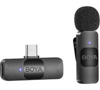 BY-V10 Microfono Lavalier Wireless USB-C, Mini Microfono Lpel per Smartphone Iph