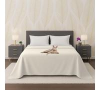 BY3 - Copriletto Matrimoniale Puro Cotone 100% Telo Leggero Antigraffio Estivo