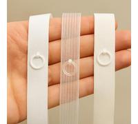 BY3 - Fettuccia per Tenda a Pacchetto con Anellini - Nastri Arricciatenda tende impacchettate con Anelli Riloga Bianca da Cucire Tende in Lino da Interni a Palloncino con Fettuccia (Bianca,10 Mt)