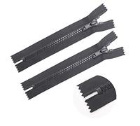 ByaHoGa 2 pezzi 50 cm cerniera plastica nera 5 mm non divisibili per borsa fai da te cucito Craft (RZ-CE)