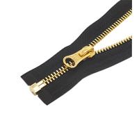 ByaHoGa 2 pezzi 80 cm #5 chiusura lampo in metallo con cerniera divisibile per giacche, cappotti da cucito (colore oro)