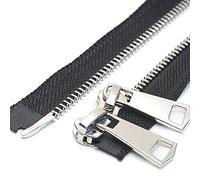 ByaHoGa 80 cm #5 separare cerniere lampo metallo Chiusure lampo a due vie divisibile per Jacket cucire cappotti giacca (TW Argento)