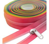 ByaHoGa Cerniera arcobaleno infinita, 4 m, spirale da 6 mm + 10 cerniere non bloccanti (nastro arcobaleno)
