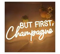 BYAMBD cartelli al neon personalizzati But First Champagne Insegna Al Neon LED Luce Dimmerabile USB Per La Casa Bar Cucina Man Cave Pub Matrimoni Compleanni Decorazione Della Parete 42cmx18cm
