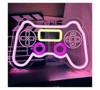 BYAMBD cartelli al neon personalizzati Controller Di Gioco Rosa Carino Insegna Al Neon Dimmerabile Design Inciso Luce LED USB Sala Giochi Camera Da Letto Bar Decorazione Della Parete 29.5cmх19cm