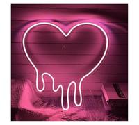 BYAMBD cartelli al neon personalizzati Cuore Che Si Scioglie Insegna Al Neon Cuore Luce A LED Per La Camera Della Ragazza Festa Di Nozze San Valentino Casa Camera Da Letto Decorazione(B,28x30cm)