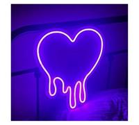 BYAMBD cartelli al neon personalizzati Cuore Che Si Scioglie Insegna Al Neon Cuore Luce A LED Per La Camera Della Ragazza Festa Di Nozze San Valentino Casa Camera Da Letto Decorazione(D,38x40cm)