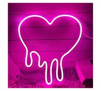 BYAMBD cartelli al neon personalizzati Cuore Che Si Scioglie Insegna Al Neon Cuore Luce A LED Per La Camera Della Ragazza Festa Di Nozze San Valentino Casa Camera Da Letto Decorazione(UN,23.5x25cm)