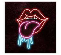 BYAMBD cartelli al neon personalizzati Dripping Lips Insegna Al Neon Luce A LED Alimentata Tramite USB Per Camera Da Letto Sala Per Feste Decorazione Da Parete Per Feste Illuminata 40cmx50cm(C)