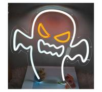 BYAMBD cartelli al neon personalizzati Fantasma Faccia Luci Al Neon Decorazione Da Parete Luce Notturna Di Zucca Dimmerabile Alimentata Tramite USB Per La Decorazione Festa Di Compleanno Del Club(UN)