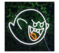 BYAMBD cartelli al neon personalizzati Fantasma Faccia Luci Al Neon Decorazione Da Parete Luce Notturna Di Zucca Dimmerabile Alimentata Tramite USB Per La Decorazione Festa Di Compleanno Del Club(B)