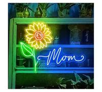 BYAMBD cartelli al neon personalizzati Girasole Insegna Al Neon Per La Decorazione Della Parete Per Il Negozio Di Fiori Festa Della Mamma Camera Da Letto Dormitorio Soggiorno Illuminato 65cmx50cm(D)