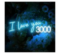 BYAMBD cartelli al neon personalizzati I Love You 3000 Insegna Al Neon Luce LED Per Anniversari Di Matrimonio Sala Per Feste Estetica Camera Da Letto Decorazione Di Arte Della Parete 50cmx16cm(D)