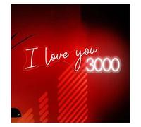 BYAMBD cartelli al neon personalizzati I Love You 3000 Insegna Al Neon Luce LED Per Anniversari Di Matrimonio Sala Per Feste Estetica Camera Da Letto Decorazione Di Arte Della Parete 50cmx16cm(F)