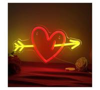 BYAMBD cartelli al neon personalizzati Insegna Al Neon A Forma Di Cuore Rosso Luce Penetrante A Freccia A LED Per Camera Da Letto Soggiorno Compleanno Matrimonio San Valentino Decorazioni Per Feste