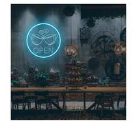 BYAMBD cartelli al neon personalizzati Insegna Al Neon Aperta, Insegna Al Neon Aperta Per Caffè Per Bar O Caffetteria, Insegna Aperta A LED Aziendale(B,30cmx30cm)