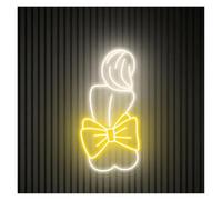 BYAMBD cartelli al neon personalizzati Insegna Al Neon Bow Girl Insegna Al Neon Con Luminosità Regolabile Alimentata Tramite USB Insegna Pazzesca Per Feste Femminili(C,33cmx65cm)