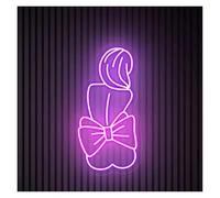 BYAMBD cartelli al neon personalizzati Insegna Al Neon Bow Girl Insegna Al Neon Con Luminosità Regolabile Alimentata Tramite USB Insegna Pazzesca Per Feste Femminili(B,24cmx45cm)